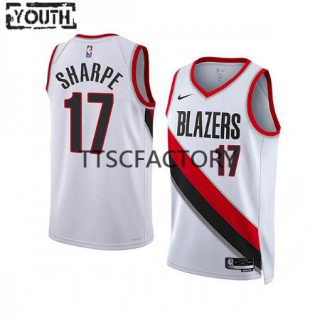 Maillot Enfant Portland Trail Blazers Shaedon Sharpe 17 Nike 2022-23 Association Edition Blanc Swingman